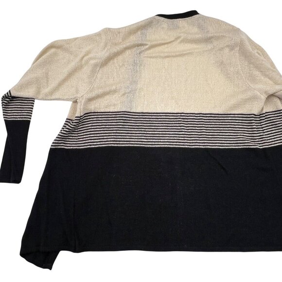 Sweetree Vintage Women's Beige & Black Open Front Cardigan Medium Lightweight - Picture 4 of 4